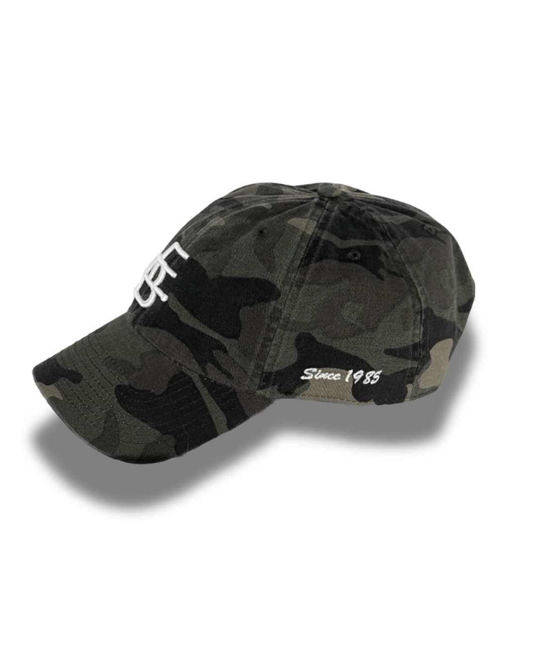 Stacked Icon BE. Hat in CAMO