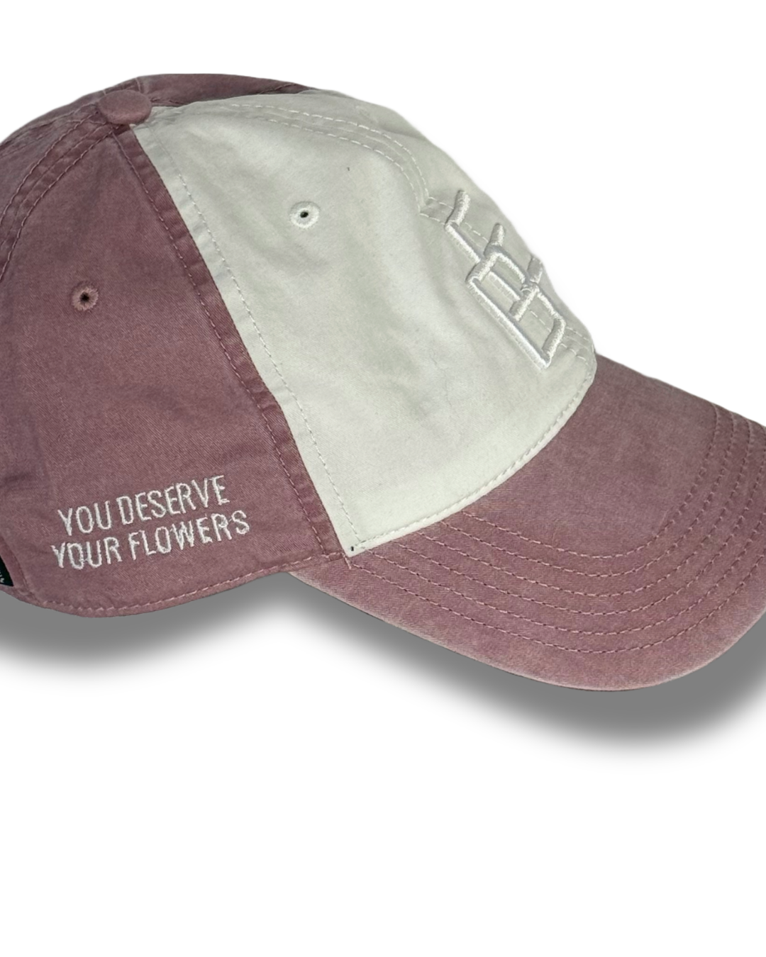"YOU DESERVE YOUR FLOWERS" Stacked Icon BE. Hat in Dusty Rose